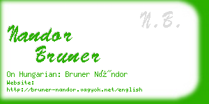 nandor bruner business card